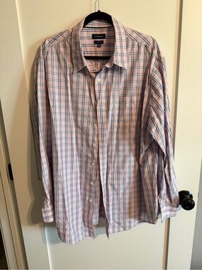 croft & barrow Pink and Blue Plaid Long-Sleeve Button-Down Shirt